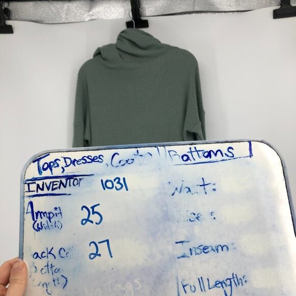 Cherish Sage green waffle knit hooded pullover - Picture 9 of 12